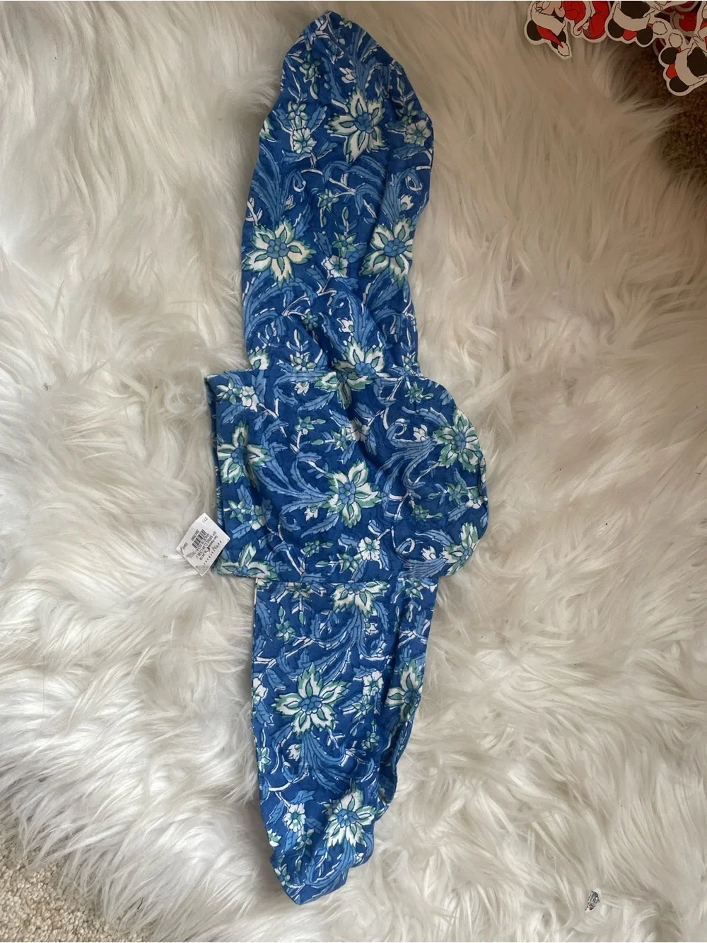 NWT Pottery Barn blue Floral/ Paisley Block Wine Sarong